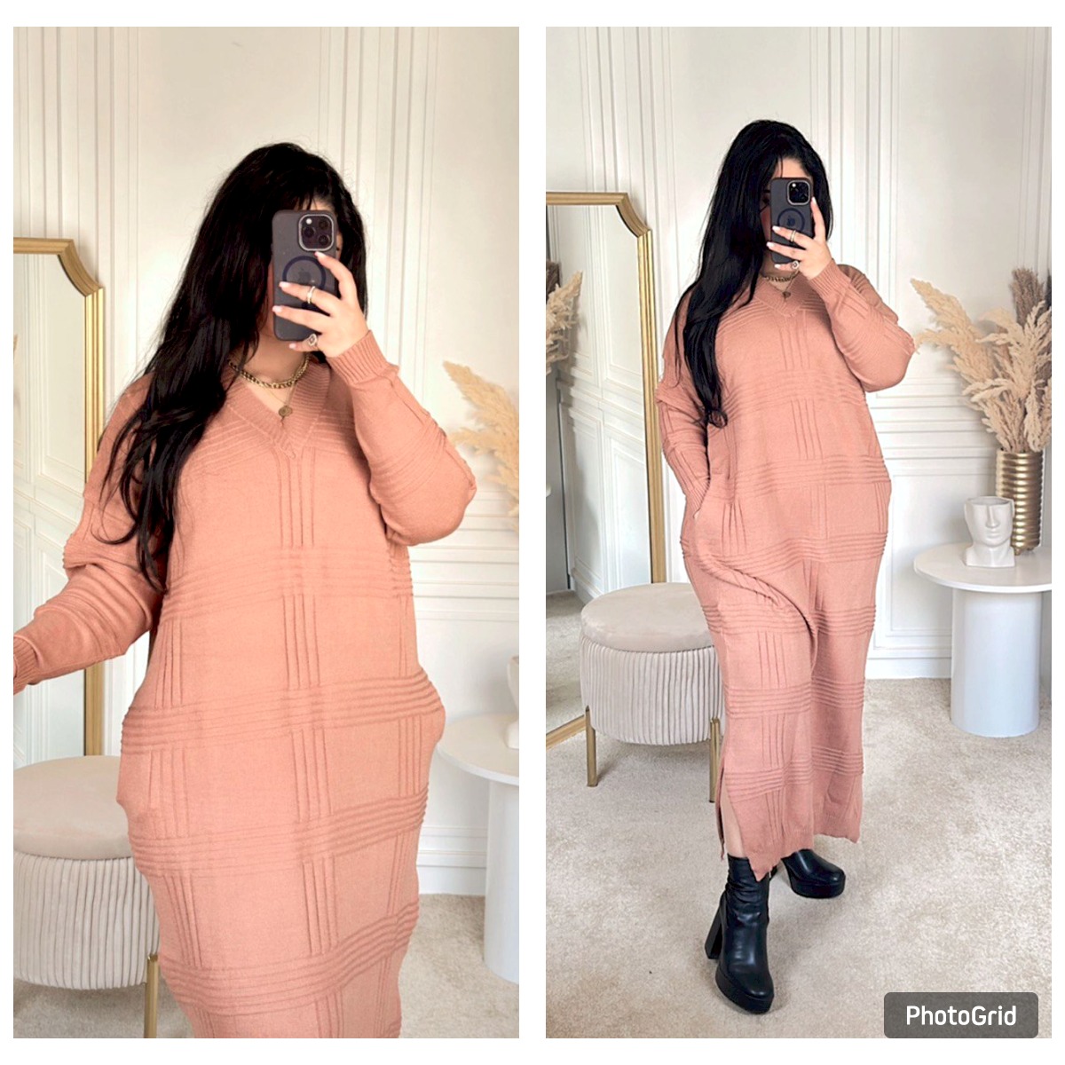 ROBE LONG AVEC POCHES EN FIL FRANCAIS