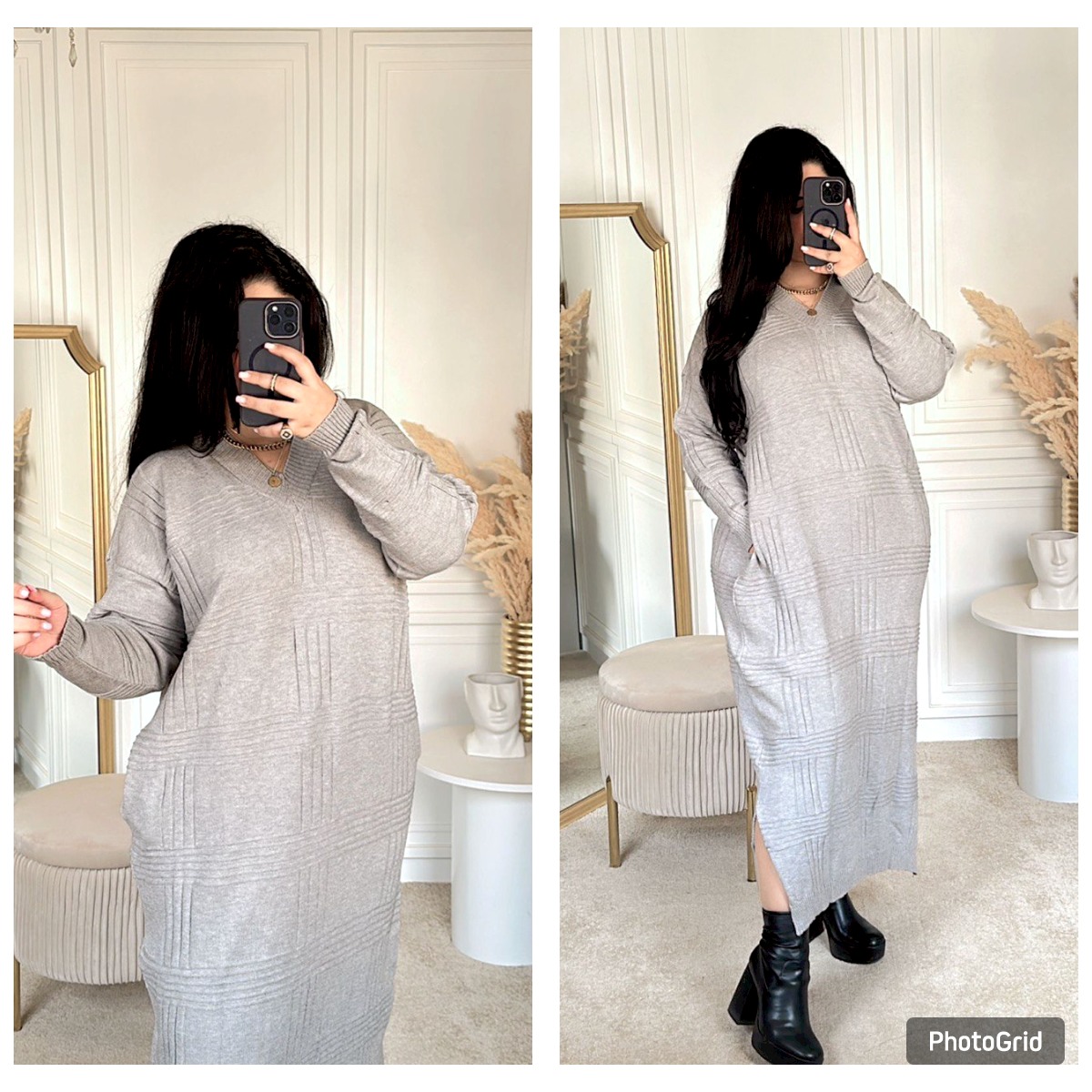 ROBE LONG AVEC POCHES EN FIL FRANCAIS