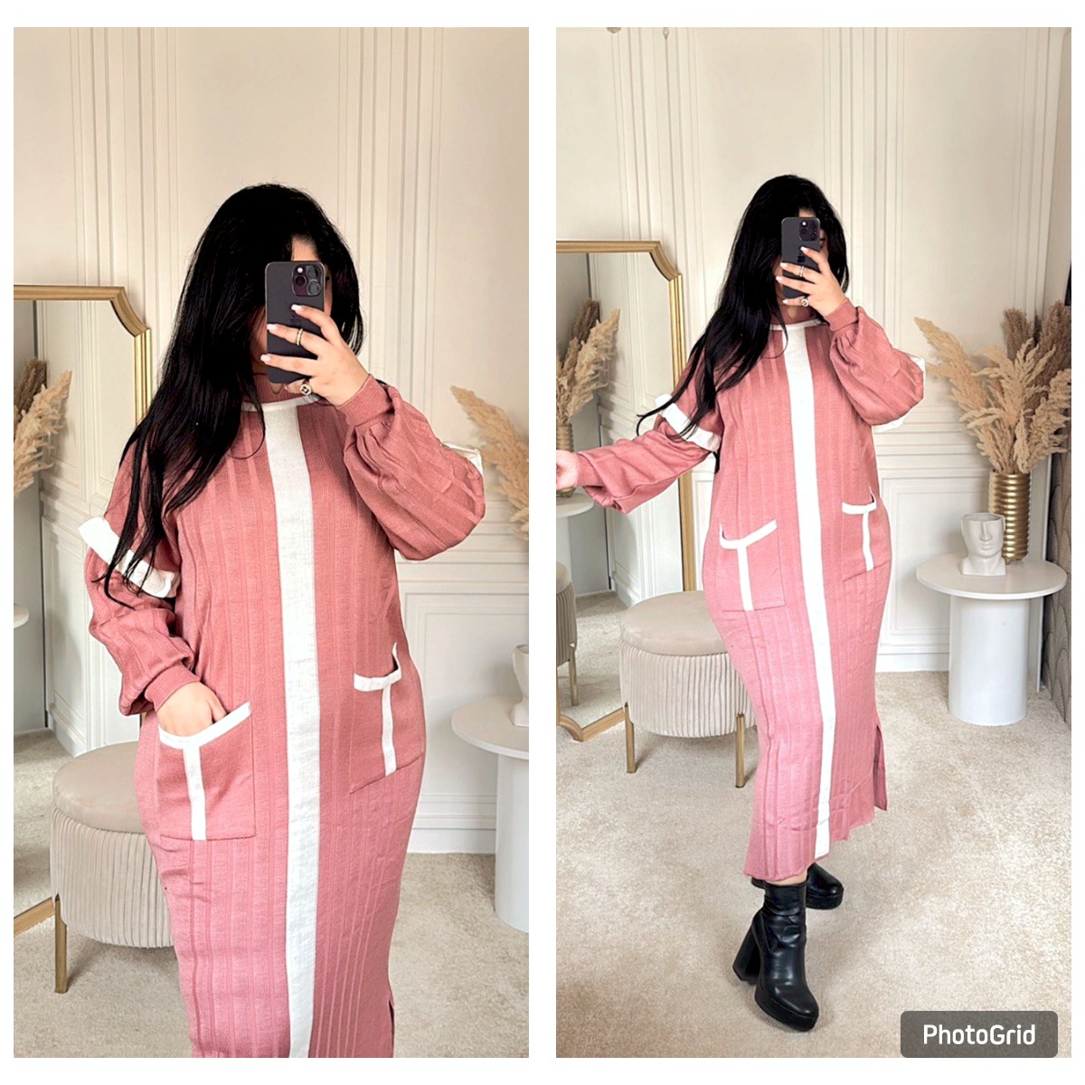 ROBE LONG AVEC POCHES EN FIL FRANCAIS