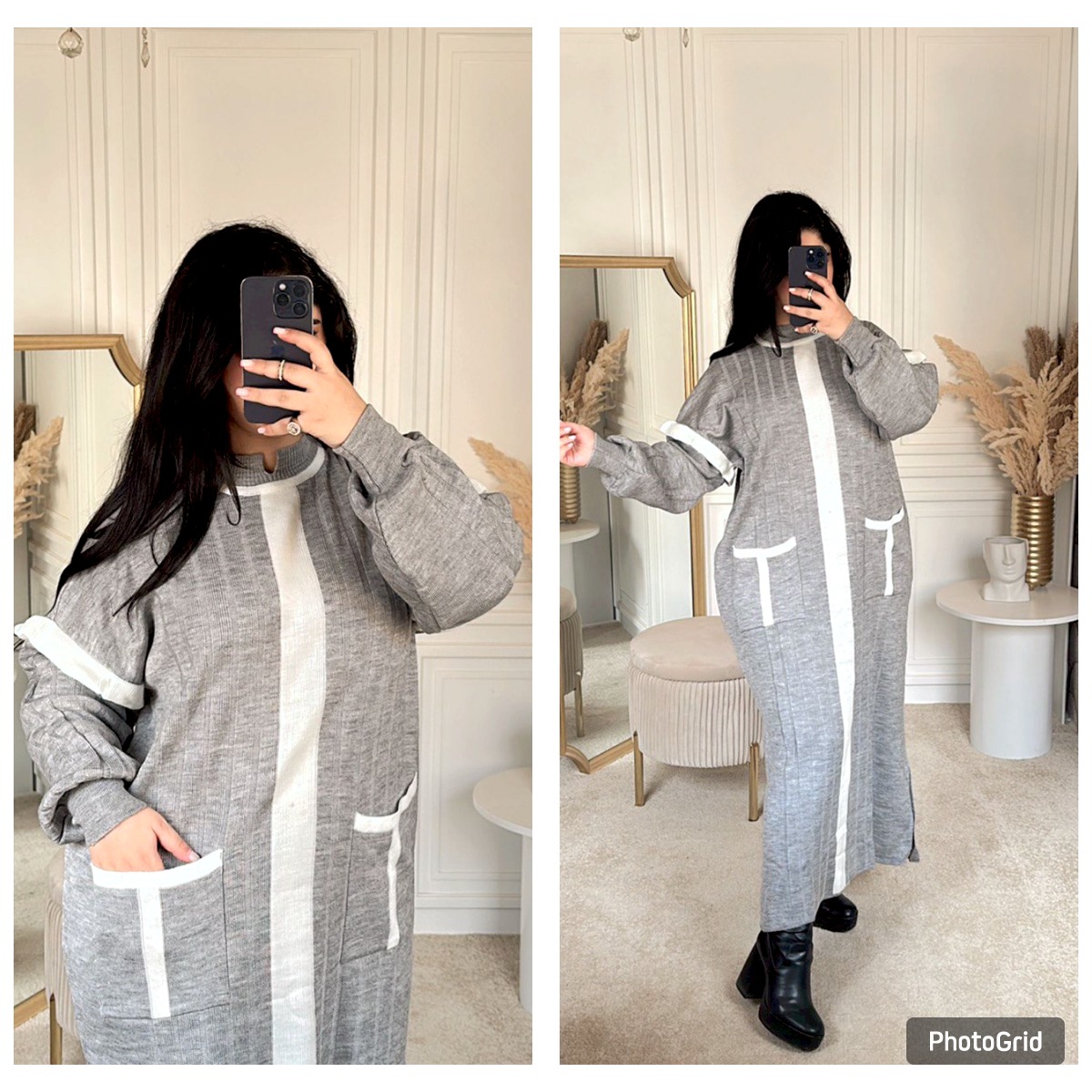 ROBE LONG AVEC POCHES EN FIL FRANCAIS