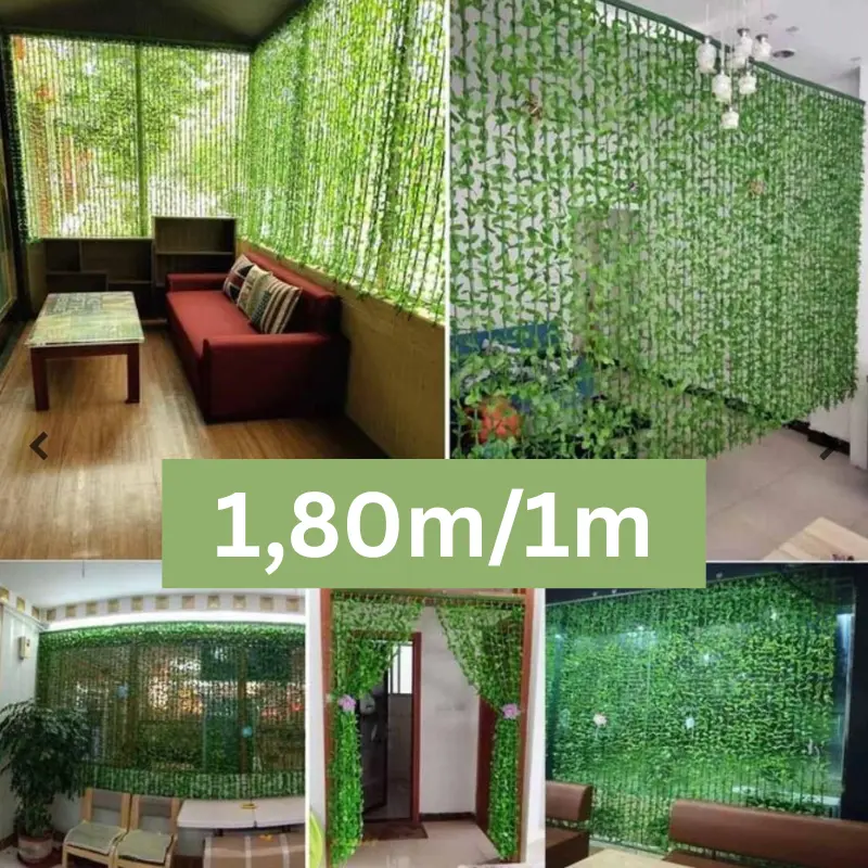 ستار اصطناعي ديكور أوراق خضراء