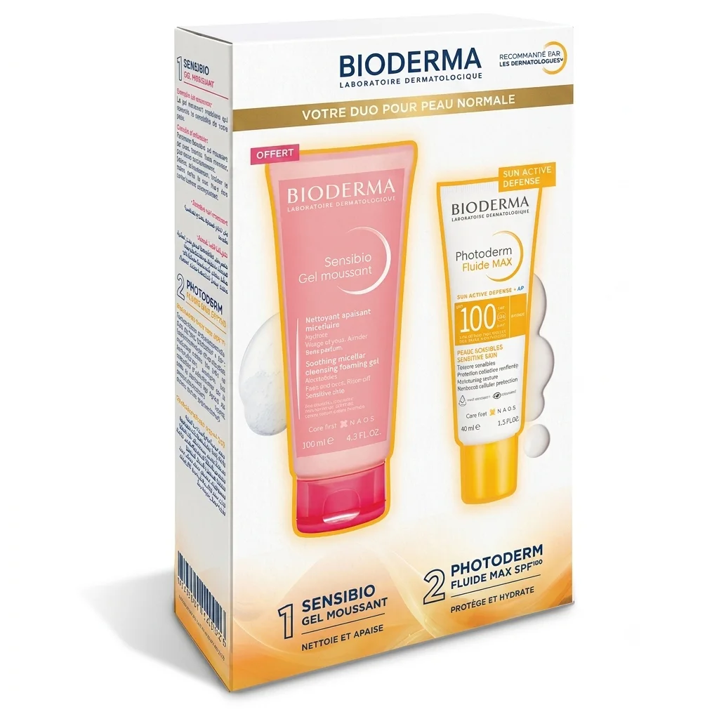 BIODERMA PACK PHOTODERM FLUIDE MAX INVISIBLE SPF100 + SENSIBIO GEL MOUSSANT