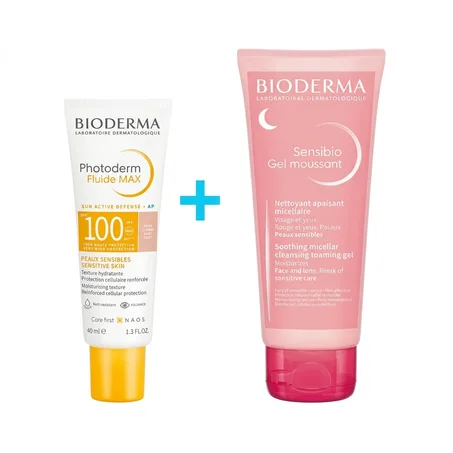 BIODERMA PACK PHOTODERM FLUIDE MAX INVISIBLE SPF100 + SENSIBIO GEL MOUSSANT