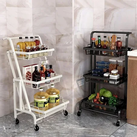 عربة التخزين الذكية بعجلات – 3 طبقات