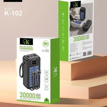 Powerbank Solar, 30000mAh , 12W-High Quality
