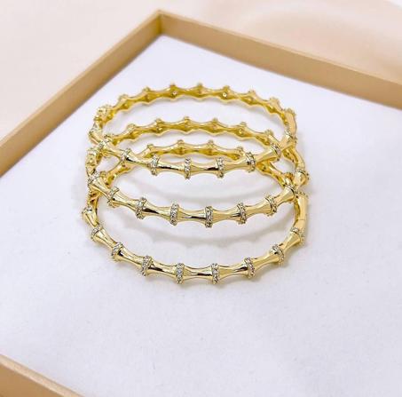 Bracelet en forme de bambou en acier inoxydable