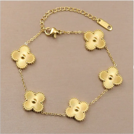 Van Cleef Five Motif / Bracelet en acier inoxydable