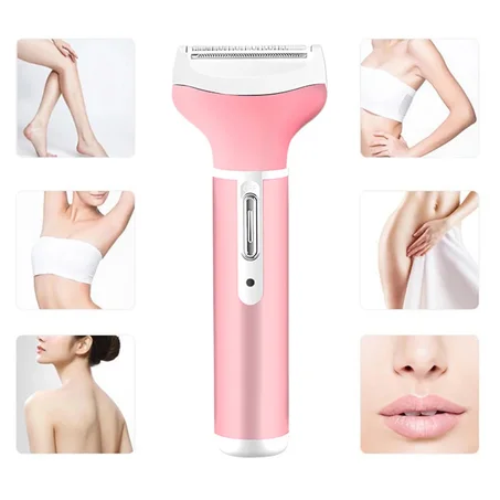 ماكينة إزالة الشعر 4 في 1  للنساء : ماكينة حلاقة وإزالة الشعر للوجه