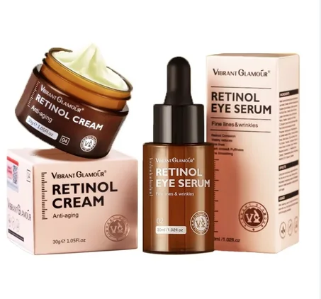 مجموعة الريتينول لمكافحة الشيخوخة  ضد التجاعيد : كريم الوجه + سيروم الوجه