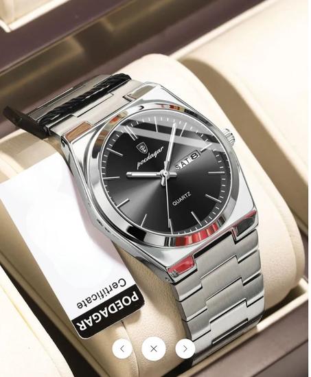 ساعة بوداغار الفاخرة للرجال  باللون الاسود