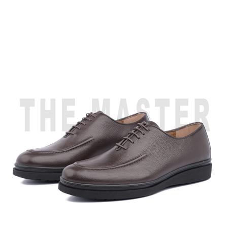 THEM003-Chaussure en Cuir Marron Chocolat