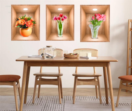 لوحات الحائط ثلاثيه الابعاد اربعه  قطع