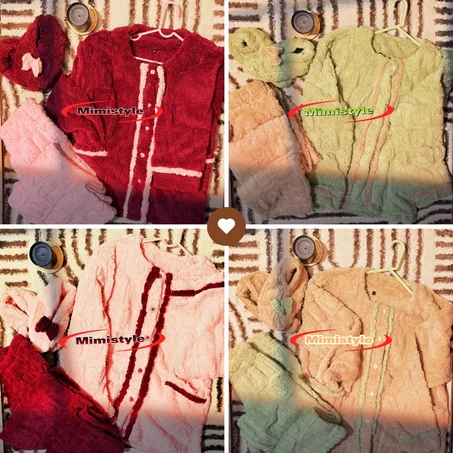 😍Nouveautés 2026 chez Mimistyle Pyjama 3 pièces en fourrure ultra-douce avec chaussettes assorties🎁