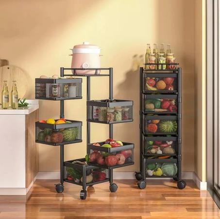 منظم تخزين بسلات شبكية متحركة من 5 طبقات