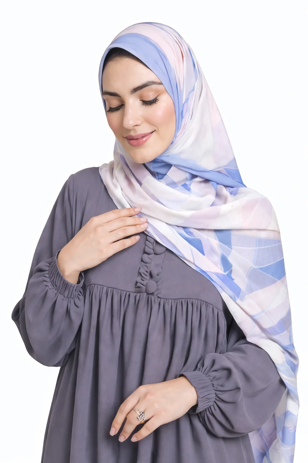 عباية ريحانة الرمادية الأنيقة