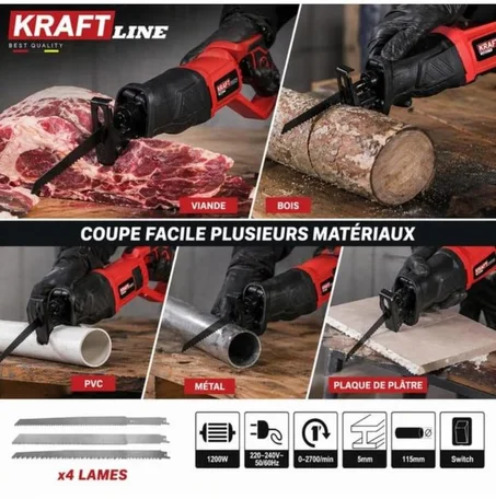 🔥 منشار كهربائي قوي KRAFTLINE 1200W 🔥