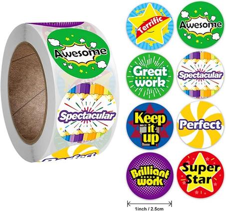 500 قطعة من الملصقات التحفيزية للمعلم