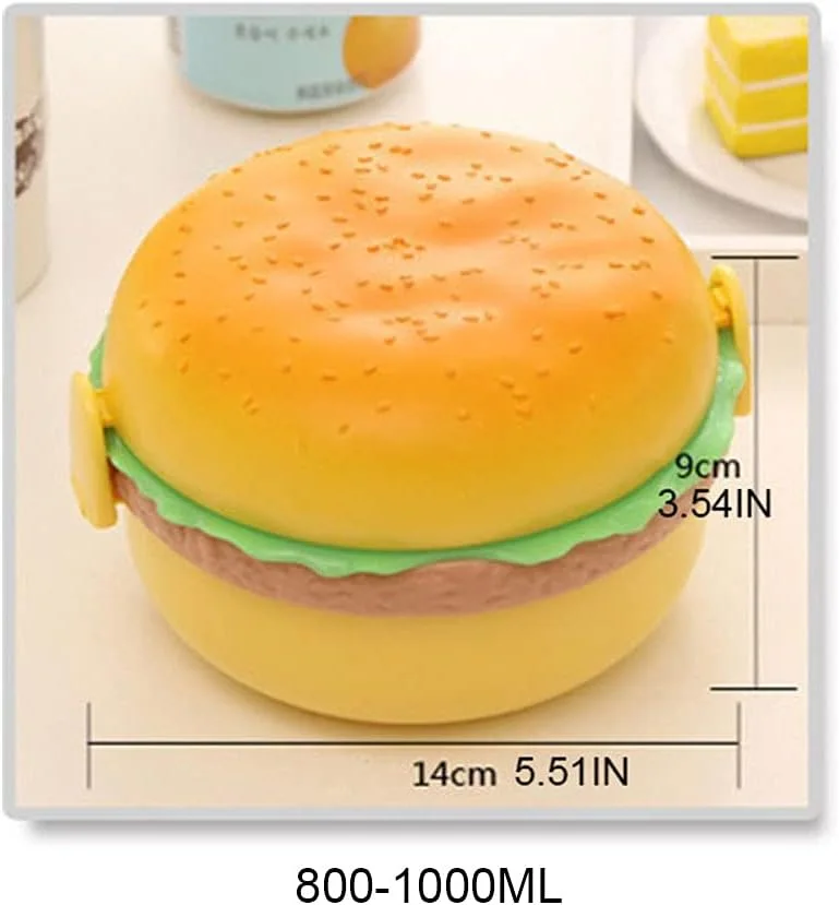 صندوق غداء بشكل برجر للأطفال – تصميم ممتع لحفظ الطعام طازجًا