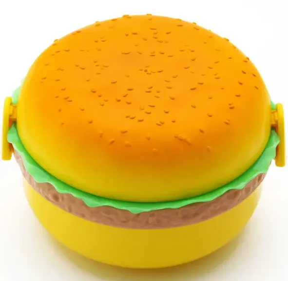 صندوق غداء بشكل برجر للأطفال – تصميم ممتع لحفظ الطعام طازجًا