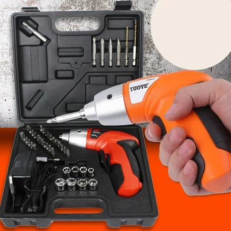 Cordless Screwdriver 45 PCs شنطة عدة مفك ودريل 44 قطعة