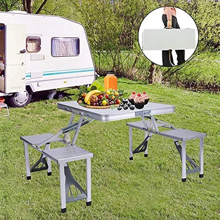 Foldable Camping Table with chairs مجموعة طاولة الرحلات المحمولة