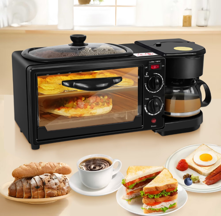 آلة تحضير الإفطار 3 في 1 بين فرن تحميص