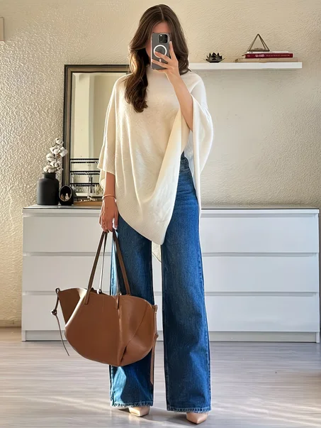 Pull Beige Élégant Femme à Ouverture Frontale