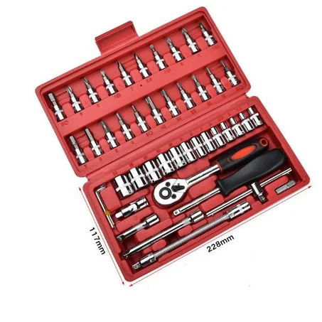 مجموعة أدوات متعددة الاستخدامات مع مفاتيح وبراغي – 46 قطعة