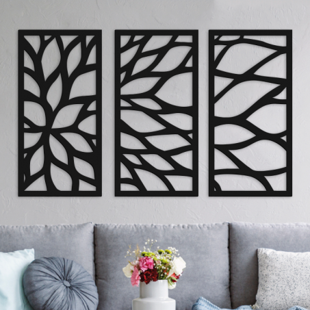 لوحة جدارية على شكل جدوع شجرة من الخشب