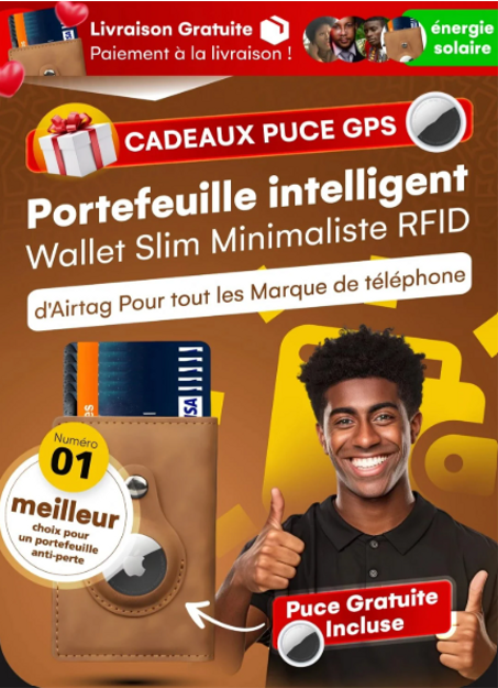 portefeuille en cuir avec airtag ANTI-perdu