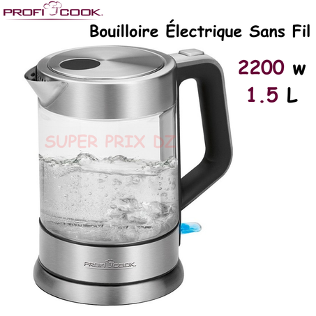Bouilloire Électrique Sans Fil 2200W غلاية كخربائية من بروفيكوك