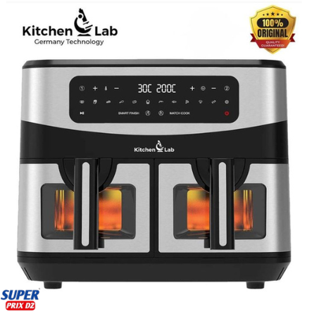 مقلاة هوائية بحجرتين سعتهما 9 لتر و 12 برنامج طهي Frites Kitchenlan double bag 9L 12 Programme