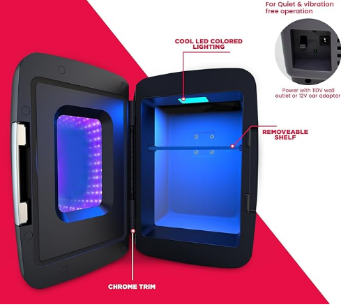 ثلاجة مشروبات صغيرة مضيئة للألعاب من فريجيدير EFMIS179، ستيلث