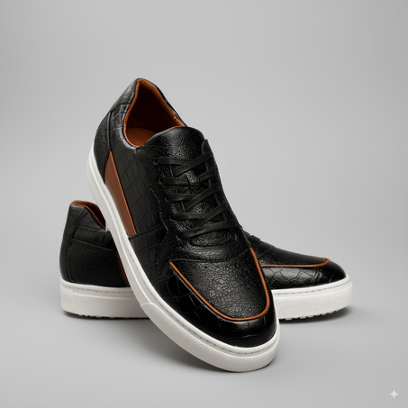 Baskets en Cuir Crocodile