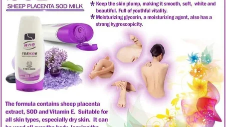 Lait de corps à base de placenta de brebis