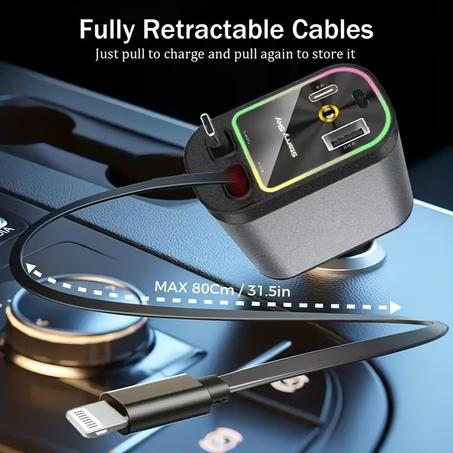 شاحن سيارة قابل للسحب