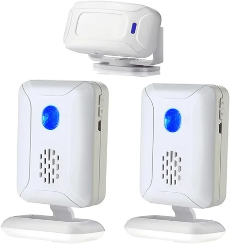 Detector de sensor de movimiento PIR inalámbrico, timbre de alarma de seguridad, tienda de tienda, oficina, hogar, puerta delantera, timbre de bienvenida, alerta de buzón, alarma de entrada d
