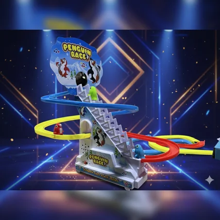 لعبة سباق البطاريق الموسيقية للأطفال – Penguin Race Toy مع أضواء وحركة ممتعة 🎵🐧