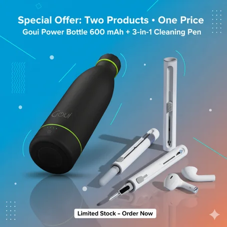 قلم تنظيف سماعات الاذن+قارورة Goui الذكية