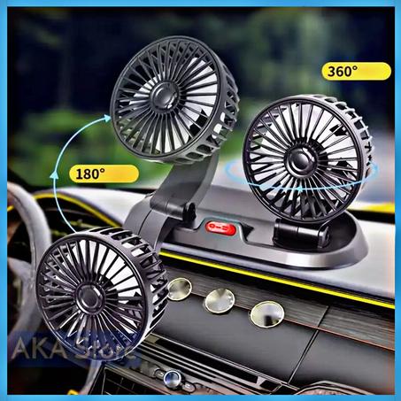 مروحة تبريد بثلاثة رؤوس قابلة للطي وقابلة للتعديل بثلاثة رؤوس للسيارة / المنزل / المكتب