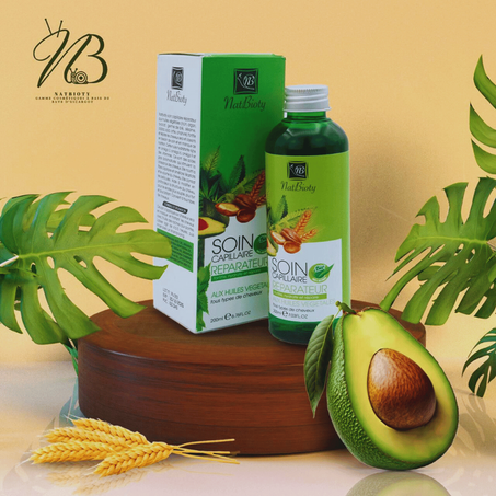 علاج إصلاح الشعر بزيت NatBioty – تركيبة الأرجان، الأفوكادو، الخروع، والقمح لترطيب عميق وإصلاح فعّال