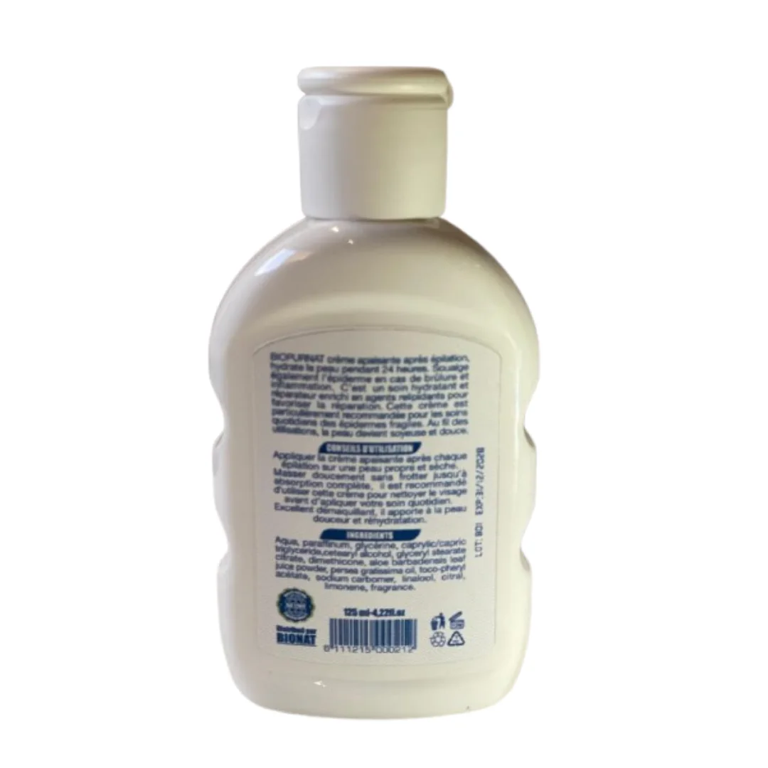 🧴  Biopurnat Crème Apaisante Après Épilation – Noix de Coco (Visage & Corps) 125ml 🧴