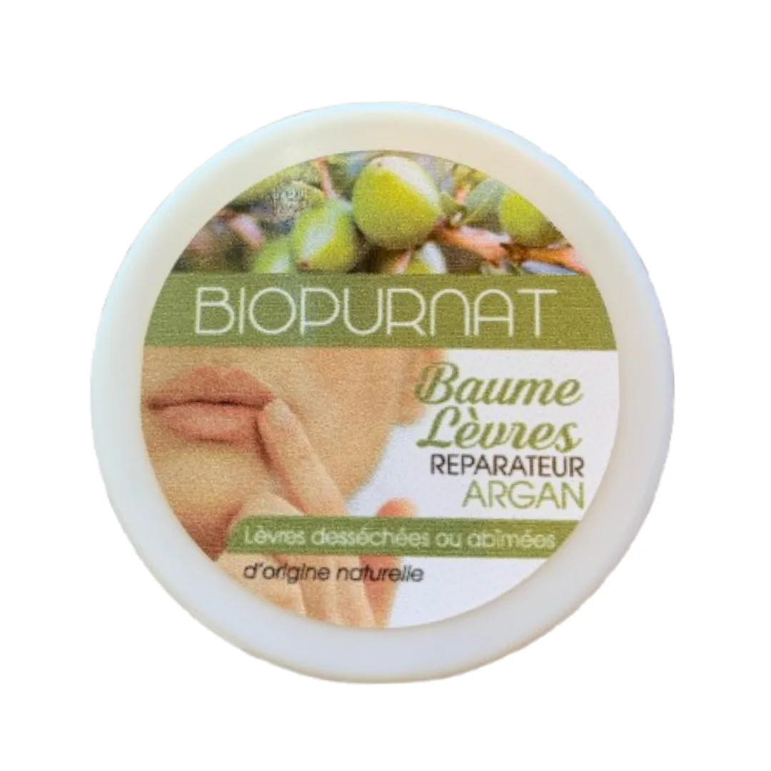 💋 BiopurNat – Baume Lèvres Réparateur à l’Argan 💋
