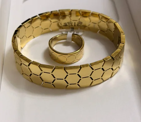 براصلي خاتم Acier inouxydable  باللون الذهبي