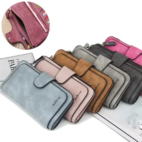 محفظة نسائية جلدية فاخرة - تصميم أنيق ومساحة واسعة