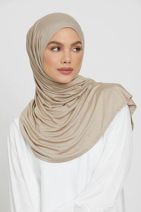 Jersey Hijab Beige bamboo