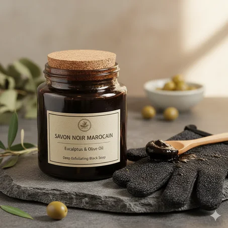 Authentic Moroccan Black Soap (Savon Beldi) – Eucalyptus & Olive Oil