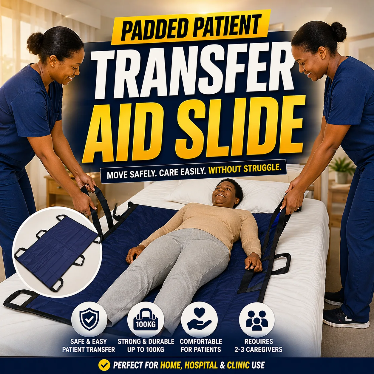 Padded patient Transfer aid Slide