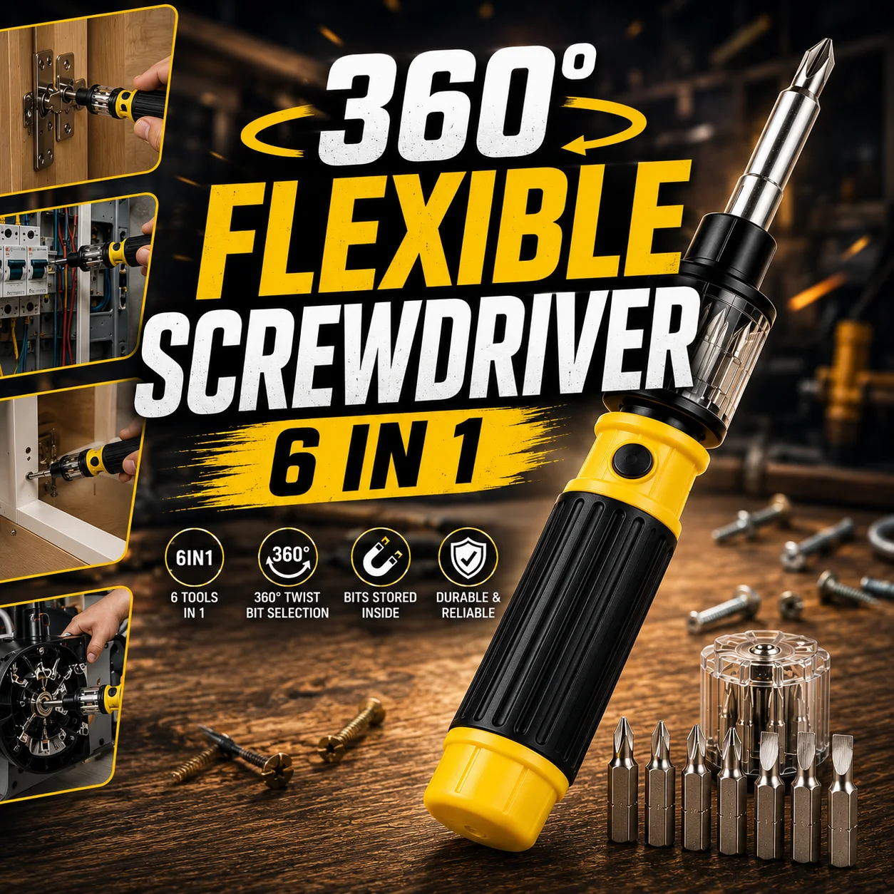 360° Flexible Screwdriver 6 in 1