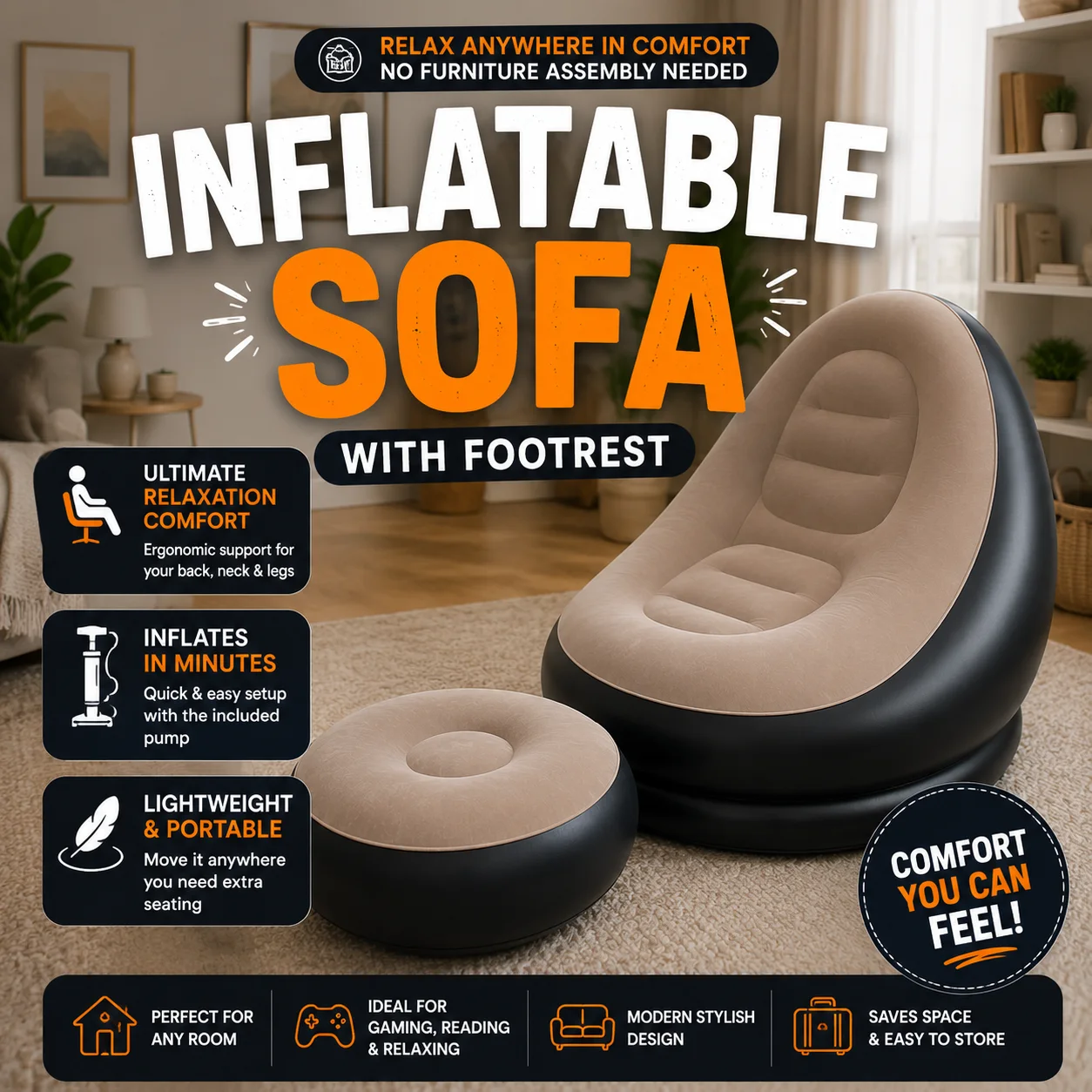 Inflatable Sofa with Footrest